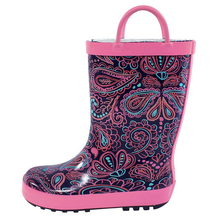 Hudson Baby Unisex-Child Rain Boot, Paisley Punch, 6 Toddler