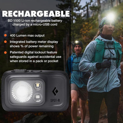 Black Diamond Equipment Spot 400-R Headlamp, Graphite