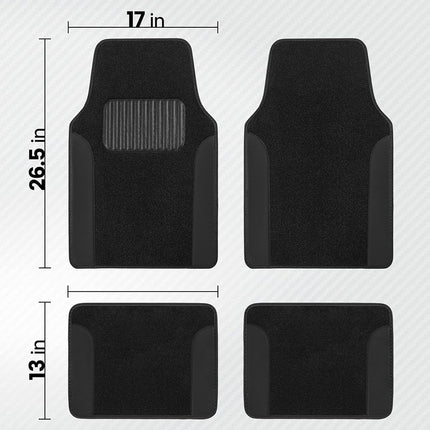 BDK CarXS Black Car Seat Covers Full Set with Matching Set of Floor Mats for SUV, Car, & Truck - Car Seat Covers Front Seats & Bench Seat Cover Car Seat Protector Car Mats Full Set Interior Covers