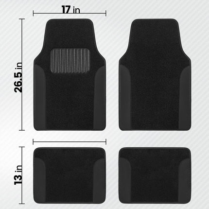 BDK CarXS Black Car Seat Covers Full Set with Matching Set of Floor Mats for SUV, Car, & Truck - Car Seat Covers Front Seats & Bench Seat Cover Car Seat Protector Car Mats Full Set Interior Covers