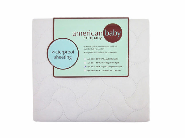 American Baby Company Waterproof Embossed Quilt-like Portable/Mini Protective Pad, White