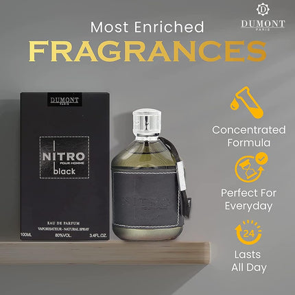 Nitro Black by Dumont for Men - 3.4 oz EDP Spray