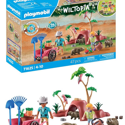 Playmobil 71625 Wiltopia: Wombat Shelter, Adventure in the Australian Outback, made from over 80% recycled and bio-based material, detailed play sets suitable for children ages 4+