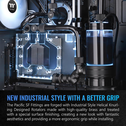 Thermaltake Pacific Extensor SF Hembra a Macho de 30 mm Negro Mate/Refrigeración líquida a medida/Conectores CL-W393-CU00MK-A