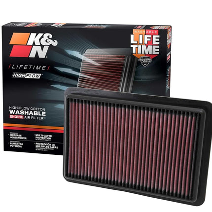 K&N Engine Air Filter: High Performance, Premium, Washable, Replacement Car Air Filter: Compatible with 2010-2019 Mazda L4 2.0/2.3/2.5L (CX-5, 3, 6, Atenza, Biante, Premacy, Axela), 33-2480