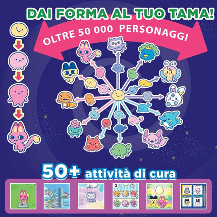 Bandai - Tamagotchi Paradise Water - Virtual Pet to Wind Up - Tamagotchi Interactive Toy in German, Zoom Rotary Wheel - Water Model in Blue - Toy for Children from 6 Years - 43422