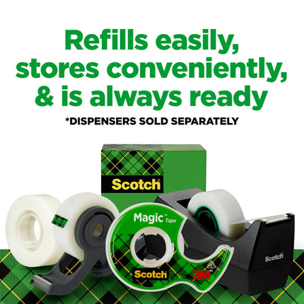 Cinta Mágica Scotch, 16 rollos, numerosas aplicaciones, invisible, diseñada para reparar, 3/4 x 1000 pulgadas, en caja (810K16)