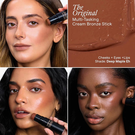 NUDESTIX Nudies Bronze Matte Bronzer Stick Deep Maple Eh 7g – Matte Cream Bronzer for Cheeks, Eyes & Lips – Longwear Sculpting Bronzer, Warm Brown-Bronze Tan