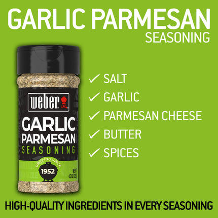 Weber Garlic Parmesan Seasoning, 4.3 Ounce Shaker