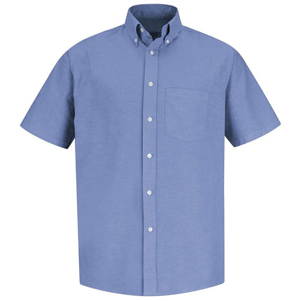 Red Kap Men's Executive Oxford Dress Shirt, Short Sleeve - - X-Large Light Blue