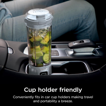 Batidora Portátil Ninja Blast y Accesorios, Inalámbrica, Vaso de 530 ml, Batidora Personal para Batidos y Smoothies, Tapa Antiderrames y Boquilla para Beber, Cable USB-C, Piezas Aptas para Lavavajillas, Sin BPA, Gris, CL155AGY
