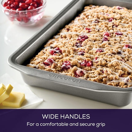 Circulon Nonstick Bakeware Rectangle Baking Pan/Cake Pan, 9 Inch x 13 Inch, Gray