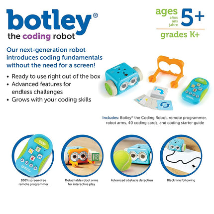Learning Resources LER2936 Botley The Coding Robot, Coding STEM Toy, 45 Piece Coding Set, Ages 5+, Multicolor