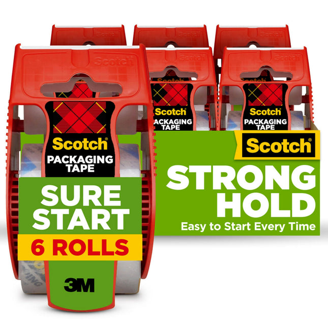 Scotch Sure Start Shipping Packaging Tape, 1.88" x