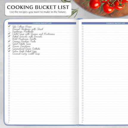 Legend Recipe Book, Blank Food Cook Journal, 18x25.5cm, Periwinkle