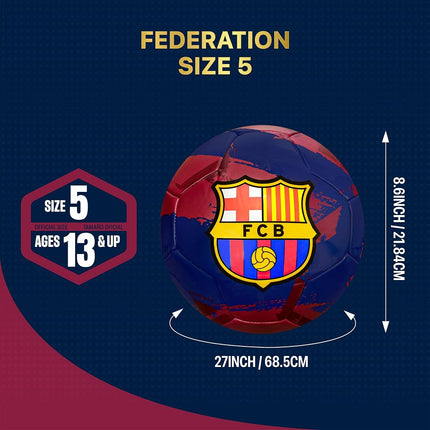 Icon Sports FC Barcelona Brush Team Soccer Ball, Brush Navy, 5