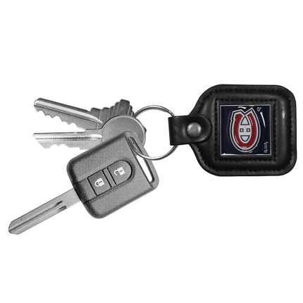 NHL Siskiyou Sports Fan Shop Montreal Canadiens Square Leather Key Chain One Size Black