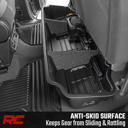 Almacenamiento debajo del asiento Rough Country para 19-24 1500 | 20-24 2500HD/3500HD - RC09061