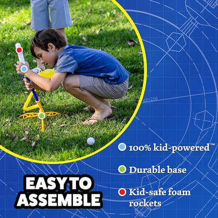 Stomp Rocket The Original Jr. Glow Rocket Launcher, 4 Foam Rockets and Toy Air Rocket Launcher - STEM Gift for Boys and Girls Ages 3 Years and Up - Great for Year Round Play Twin 20005