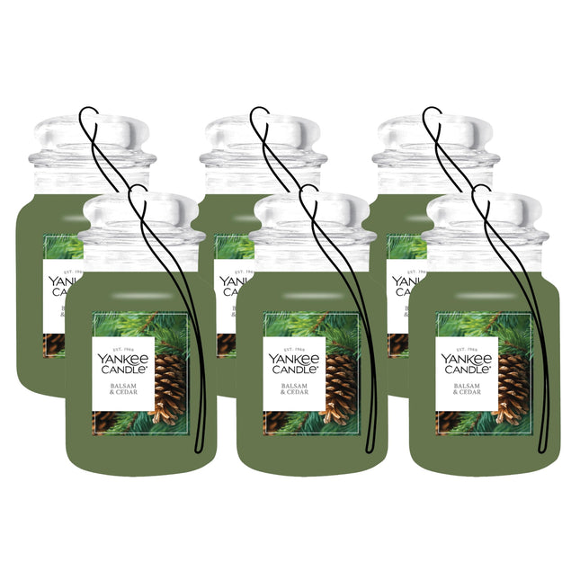 Yankee Candle Paper Car Jar, Balsam & Cedar (Pack 