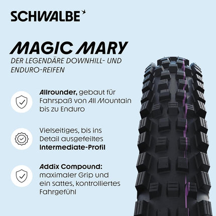 Schwalbe Magic Mary Addix Soft St Tle, Copertone per Bicicletta Unisex Adulto, Nero, 29x2.60