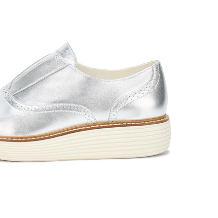 Chaussures richelieus sans lacets à plateforme Originalgrand pour femme Cole Haan, argent/ivoire, 10
