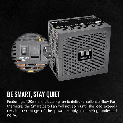 Thermaltake GF1 (2024) 750W Fully Modular ATX Power Supply - 80 Plus Gold - Ultra Quiet - Zero RPM, PS-TPD-0750FNFAGU-P