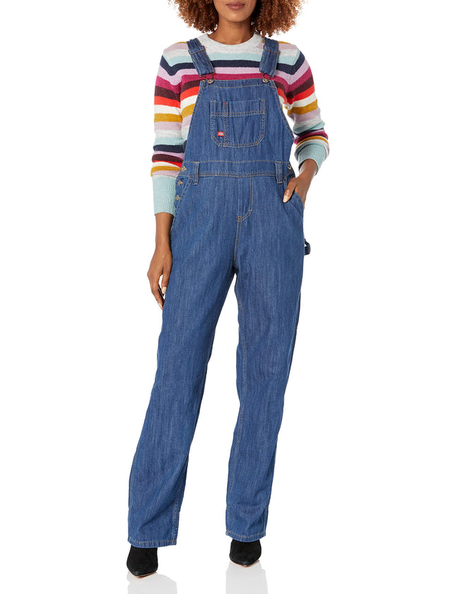 Dickies Women's Denim Bib Overall, Medium Stonewas
