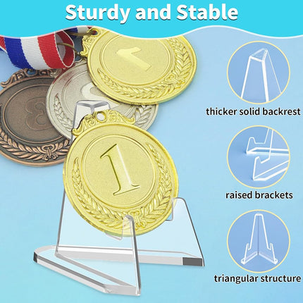 Reastar Card Display Stand, 20 Pcs Small Easel, Acrylic Card Holder, 2.2 in