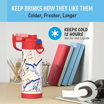 THERMOS FUNTAINER Water Bottle with Spout, 16oz, Sonic Modern