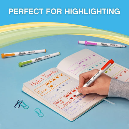 Sharpie S-Note Duo Highlighters | Dual Ended Pastel Creative Markers | Bullet & Chisel Tip for HighlightingDrawingJournaling & More | 8 Count