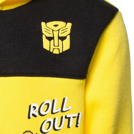 Transformers Optimus Prime Bumblebee Megatron Sweat à capuche demi-zip pour les tout-petits et les enfants plus âgés, jaune, 3 ans