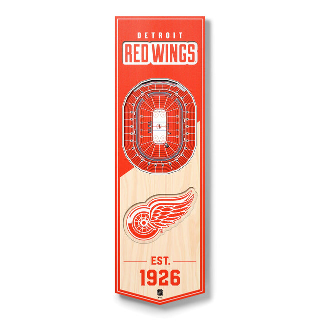 YouTheFan NHL Detroit Red Wings 3D Stadium 6x19 Ba