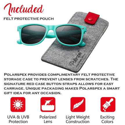Gafas de sol PolarSpex para hombre - Gafas de sol retro para hombre, gafas de sol polarizadas para mujer - Gafas de sol geniales para conducir, pescar, turquesa | Ahumado, L