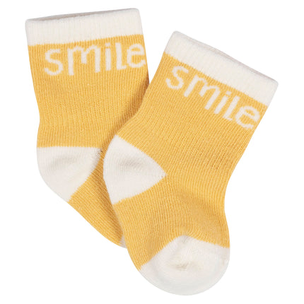 Gerber Unisex Baby 8-Pair Wiggle-Proof Sock, Golden Floral, 3-6 Months