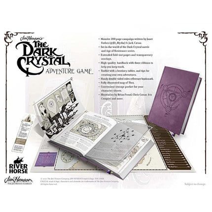 The Dark Crystal Adventure Game - RPG Hardcover Book, 290+ Full Color Pages, River Horse Role Playing Game , Purple