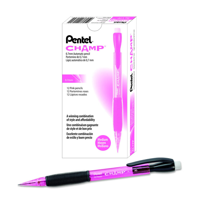 Pentel Champ Mechanical Pencil, (0.7mm), Pink Barr