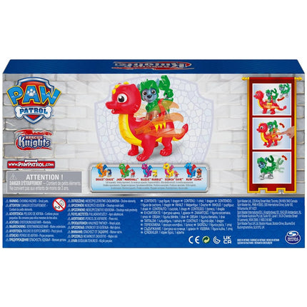 PAW Patrol, Rescue Knights Rocky and Dragon Flame Action Figures Set, Kids Toys for Ages 3 and up