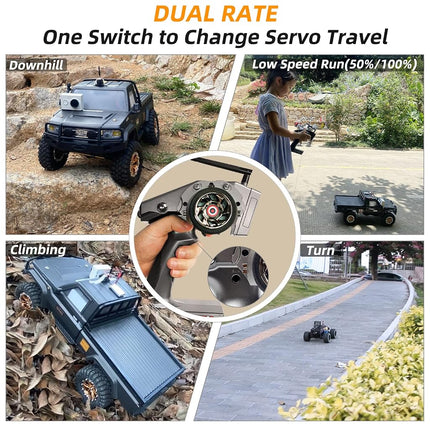 Radiolink RC6GS V3 New 7 Channels RC Transmitter and Gyro Receiver R7FG, Voltage Telemetry, 2.4Ghz Surface Radio Controller for RC Crawler, Drifting, Bash, Buggy Cars, and Boats