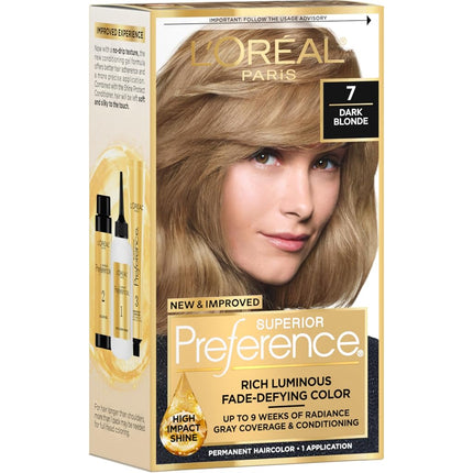 L'Oréal Paris Superior Preference Permanent Hair Color, 7 Dark Blonde