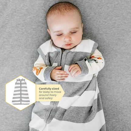 Burt's Bees Baby Ly27421-htg-lg Wearable Blanket, Quilted Grey Rugby, Large
