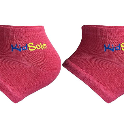 KidSole Gel Heel Strap for Kids with Heel Sensitivity from Severs Disease, Plantar Fasciitis. (Black) (Kids Size 1-6, Pink)