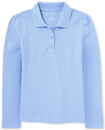 The Children's Place Girls' Long Sleeve Pique Polo