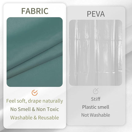 ALYVIA SPRING Extra Long Waterproof Fabric Shower Curtain Liner Teal, 72x84