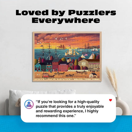 Buffalo Games - Charles Wysocki - Hoopla at The Harbor - 1000 Piece Jigsaw Puzzle for Adults Challenging Puzzle Perfect for Game Nights - Finished Puzzle Size is 26.75 x 19.75