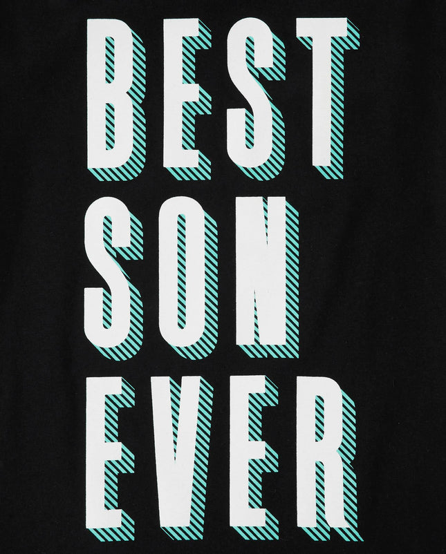 The Children's Place Camiseta gráfica de manga larga para niños Best Son Ever, Best Son Ever Negro, X-Large