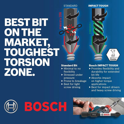 BOSCH ITSQ16B 10-Pack 6 in. Square #1 Impact Tough Screwdriving Power Bits