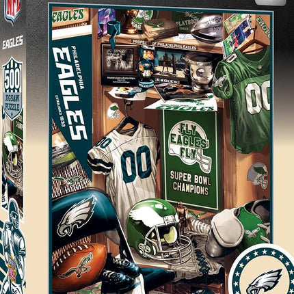 MasterPieces Game Day 500 Piece Jigsaw Puzzle for Adults - NFL Philadelphia Eagles Locker Room - 15"x21"