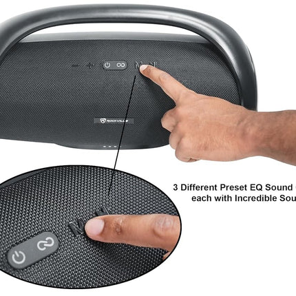 Rockville Canon-XXL Portable Bluetooth Speaker Subwoofer 60W TWS 24H Battery Waterproof EQ SD/USB AUX Perfect for Party Outdoor Use
