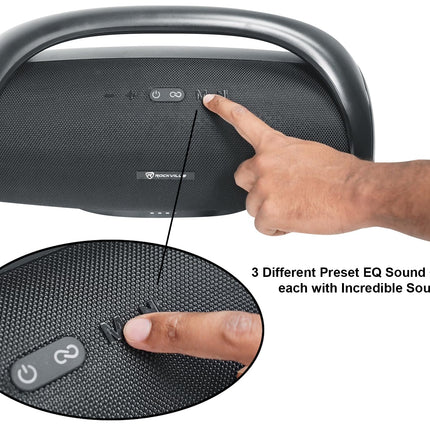 Rockville Canon-XXL Portable Bluetooth Speaker Subwoofer 60W TWS 24H Battery Waterproof EQ SD/USB AUX Perfect for Party Outdoor Use